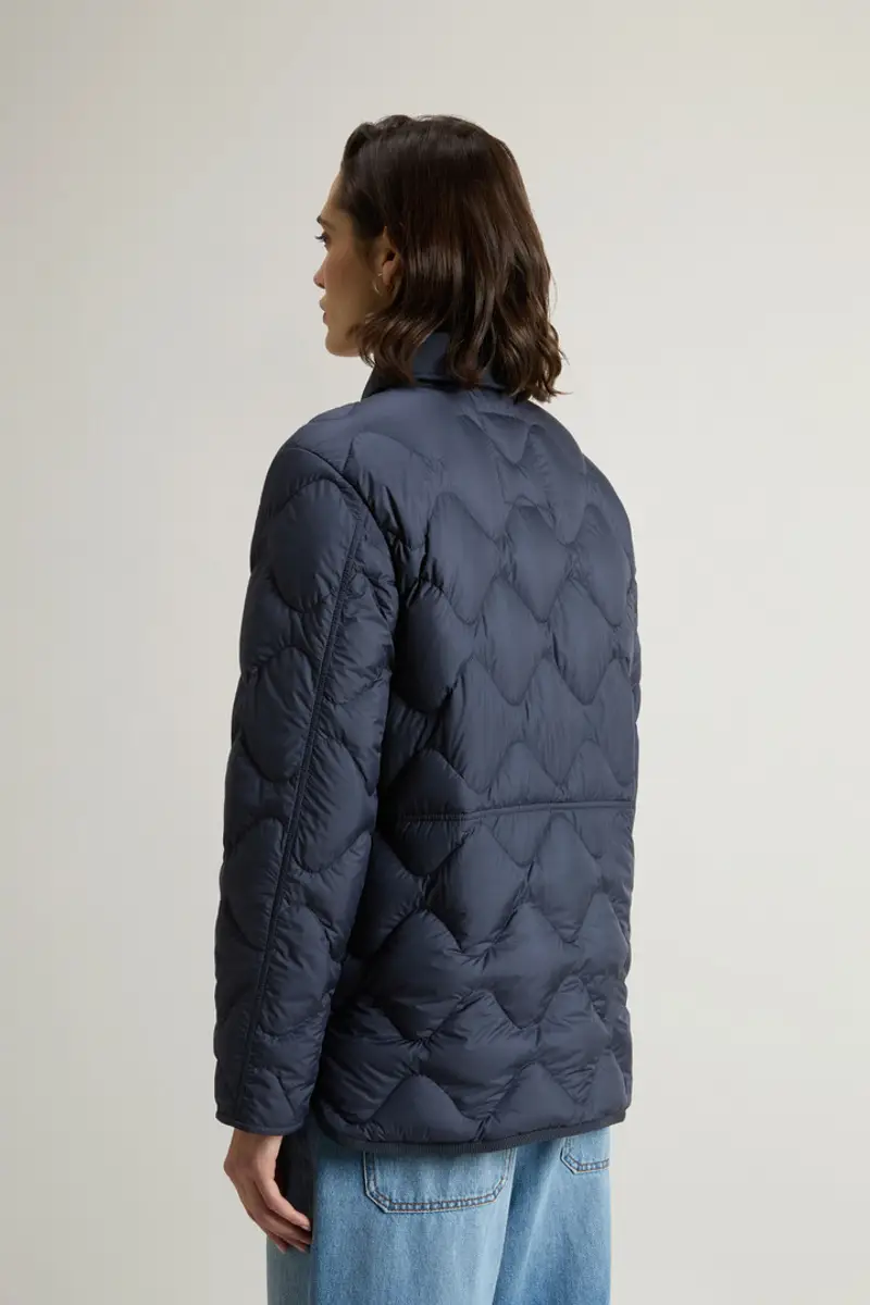 Woolrich Donna Giacca Heritage in microfibra Blu Taglia XXS miniatura 2