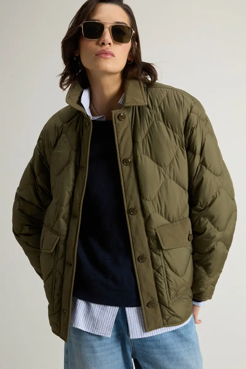 Woolrich Donna Giacca Heritage in microfibra Verde Taglia XXS miniatura 3