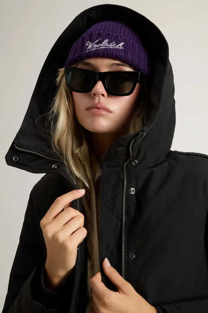 Donna Giacca imbottita in Ramar Cloth con cappuccio Nero Black miniatura 3