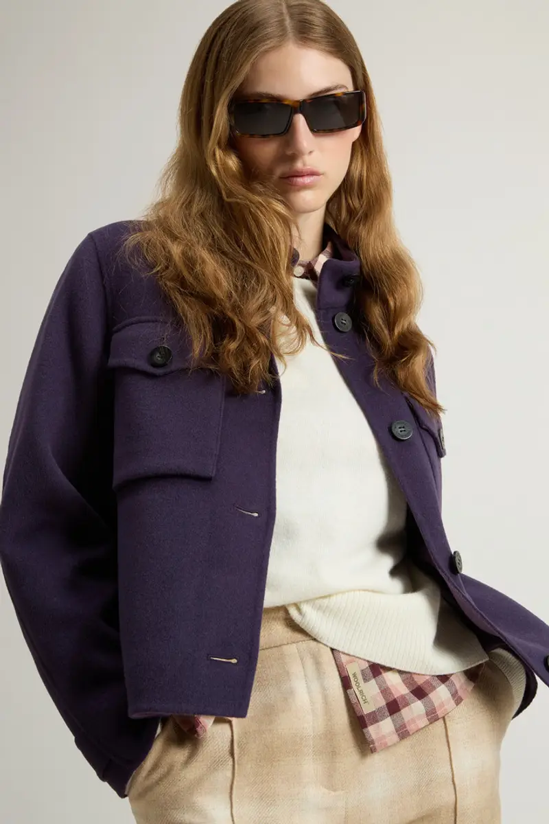 Woolrich Donna Giacca in misto lana Lilla Taglia XS miniatura 3