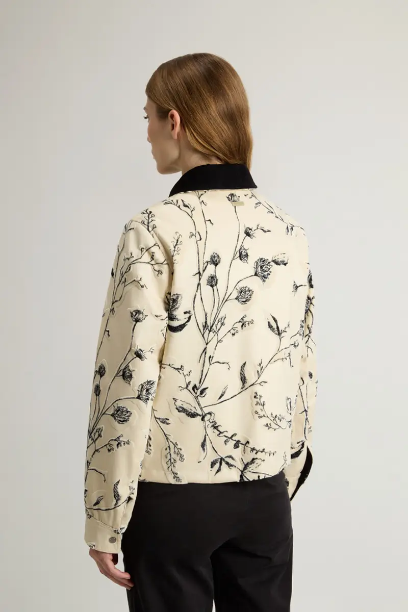 Donna Giacca in velluto Pontoglio con motivo in rilievo Beige Cream Foliage miniatura 2