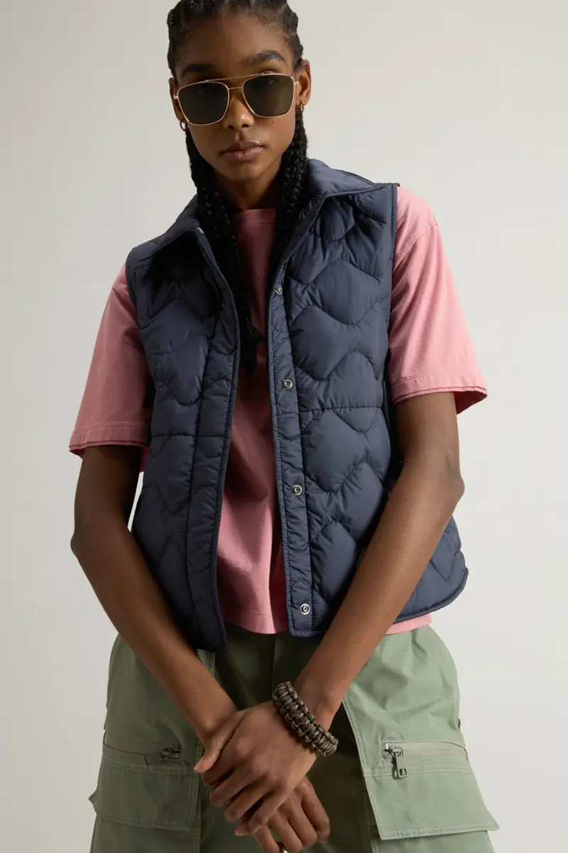 Woolrich Gilet Donna Blu 2002953 miniatura 3