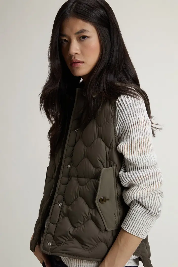 Woolrich Gilet Donna Verde 4237530 miniatura 3