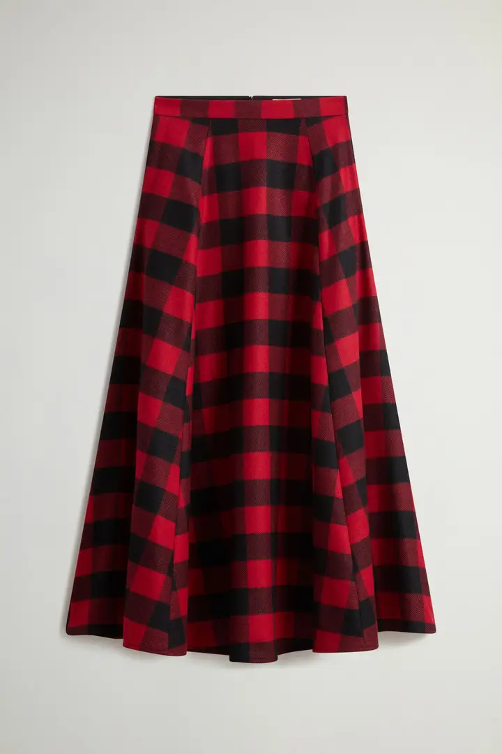 Donna Gonna in misto lana italiana Rosso Red Buffalo miniatura 2