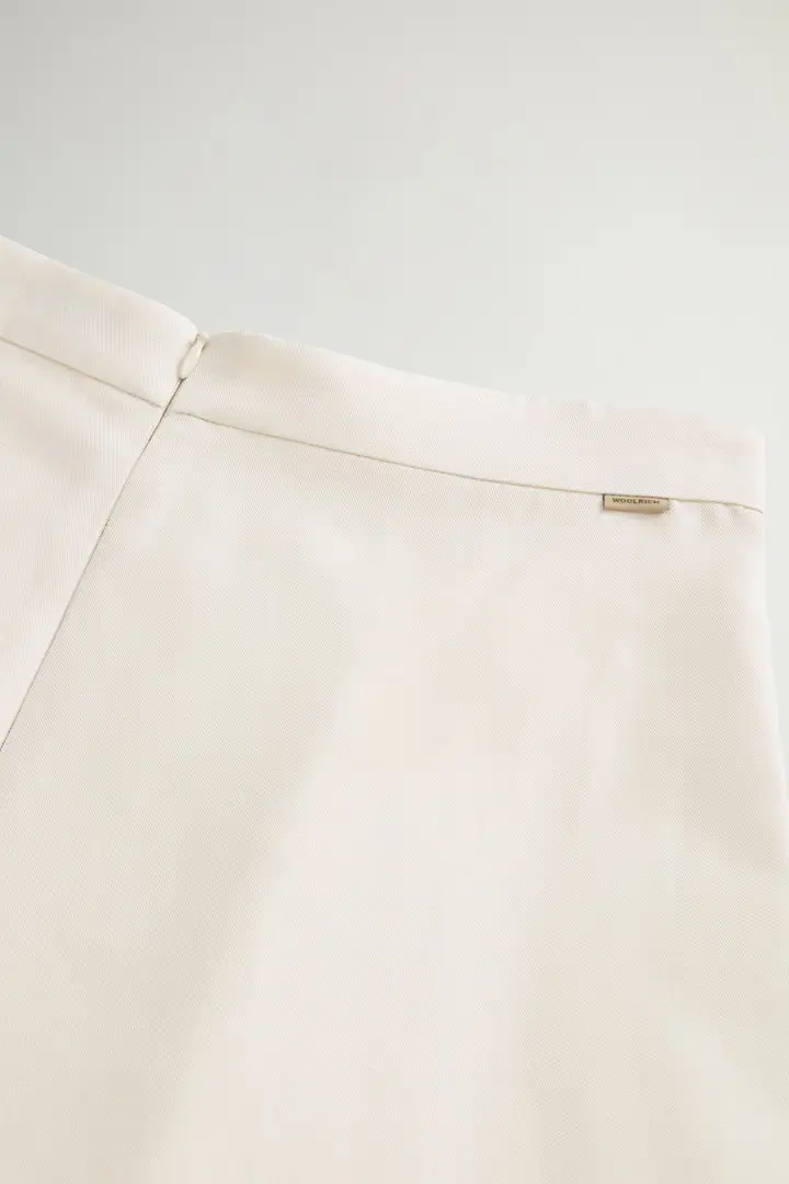 donna Gonna lunga in misto lino Bianco Milky Cream miniatura 3