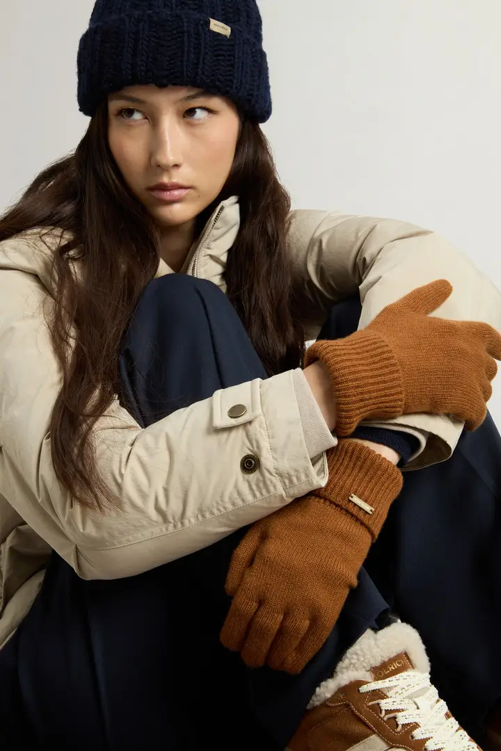 Woolrich Guanti Donna Marrone 2519003 miniatura 3