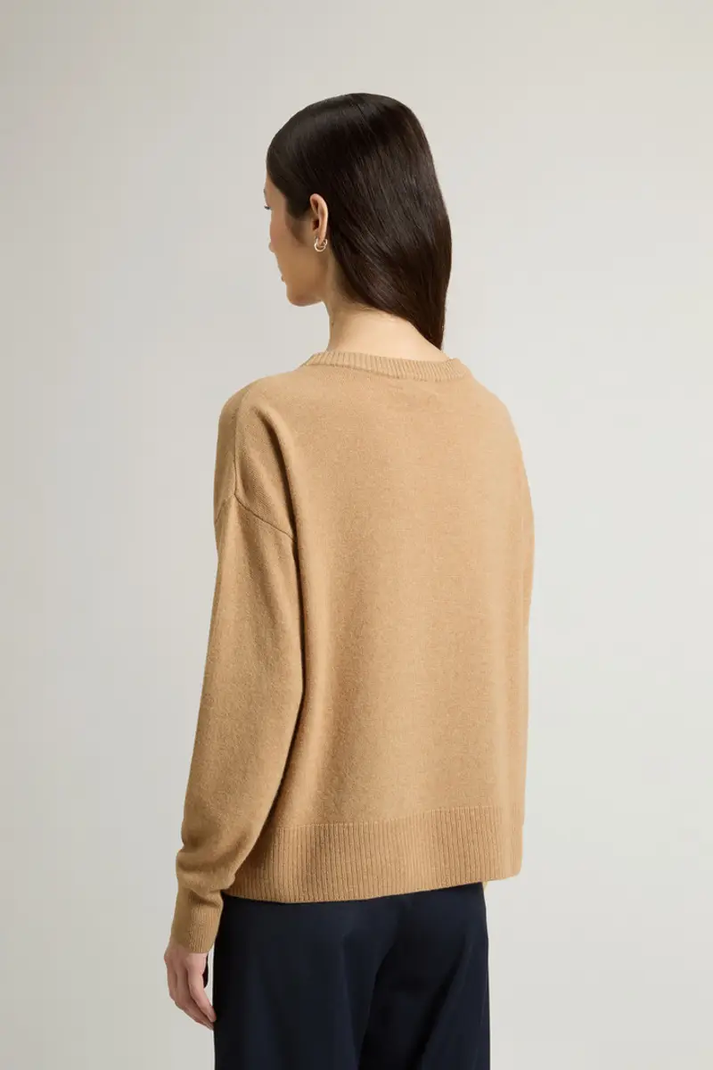 Woolrich Donna Maglia girocollo in misto lana vergine e cashmere Beige Taglia XXS miniatura 2