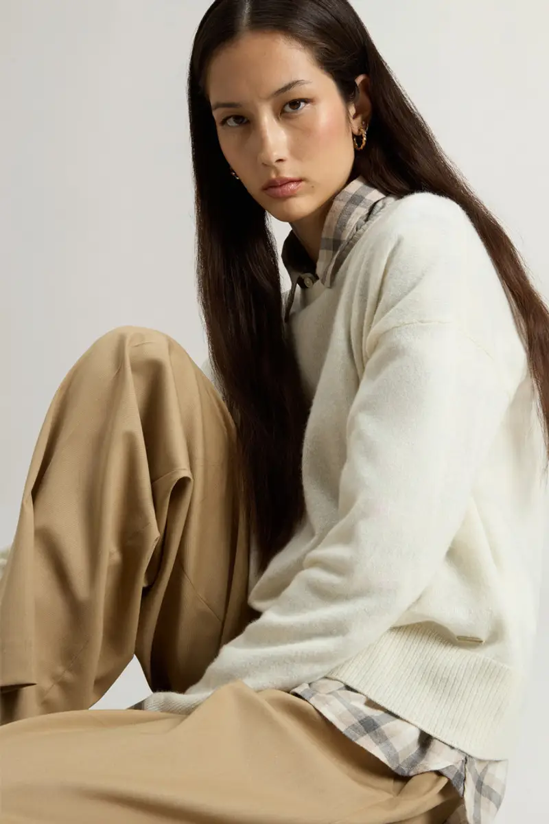 Woolrich Donna Maglia girocollo in misto lana vergine e cashmere Bianco Taglia XXS miniatura 3