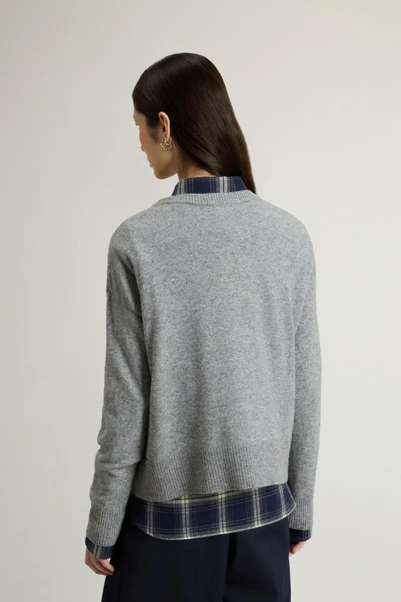 Woolrich Donna Maglia girocollo in misto lana vergine e cashmere Grigio Taglia XXS miniatura 2