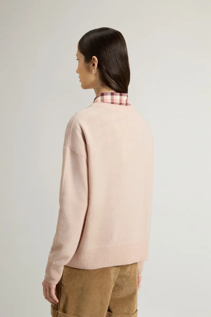 Woolrich Donna Maglia girocollo in misto lana vergine e cashmere Rosa Taglia XXS miniatura 2