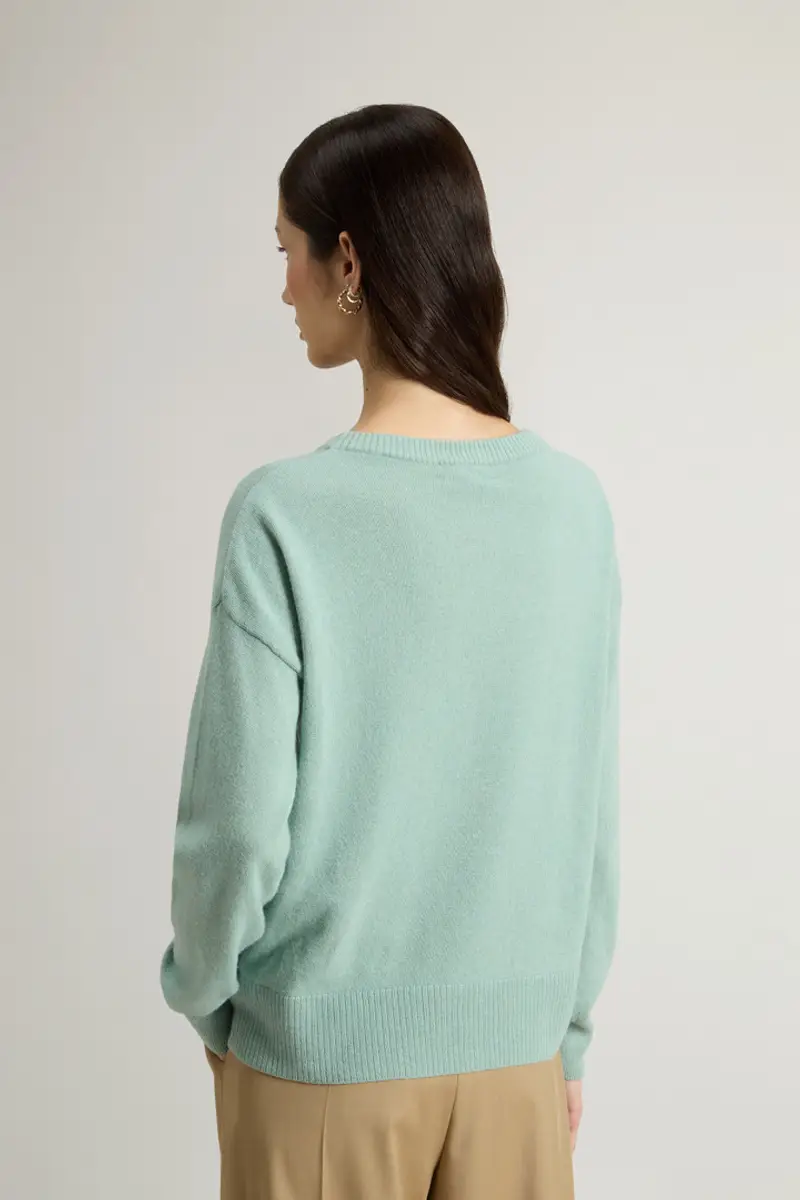 Woolrich Donna Maglia girocollo in misto lana vergine e cashmere Verde Taglia XXS miniatura 2