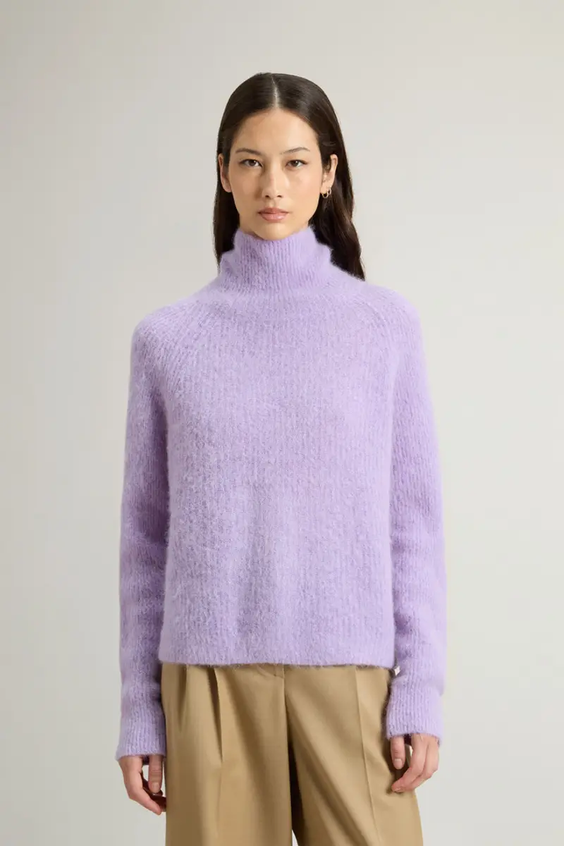 Donna Maglione a collo alto in misto alpaca e lana Lilla Soft Violet
