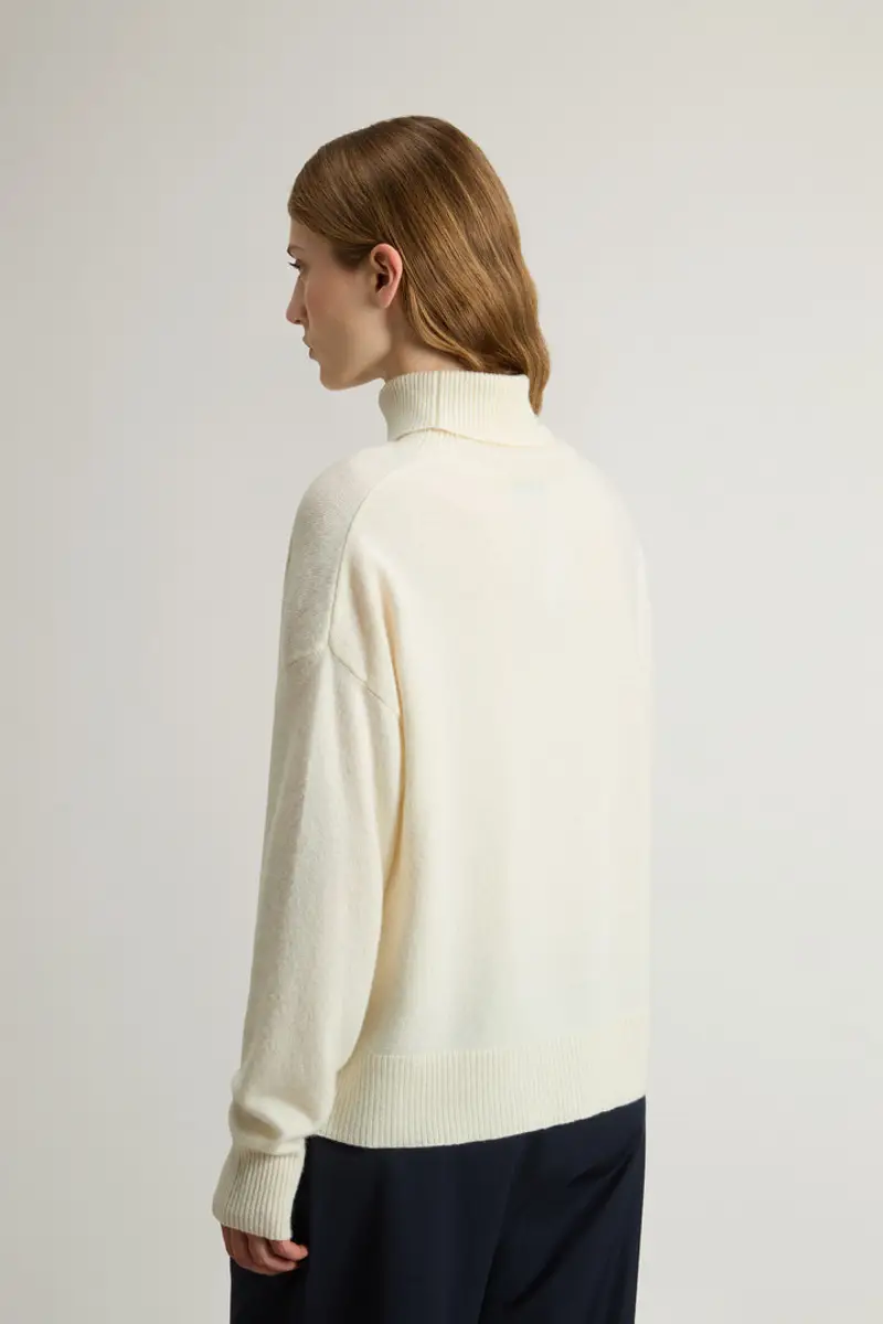 Woolrich Donna Maglione a collo alto in misto lana vergine e cashmere Bianco Taglia XXS miniatura 2