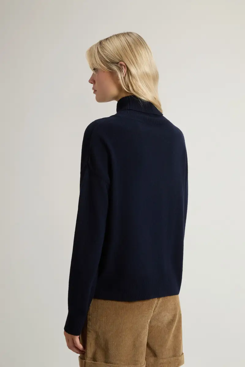 Woolrich Donna Maglione a collo alto in misto lana vergine e cashmere Blu Taglia XXS miniatura 2