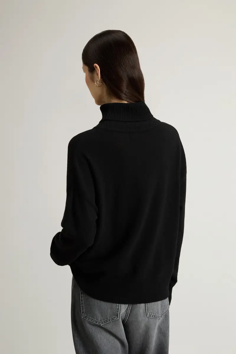 Woolrich Donna Maglione a collo alto in misto lana vergine e cashmere Nero Taglia XXS miniatura 2