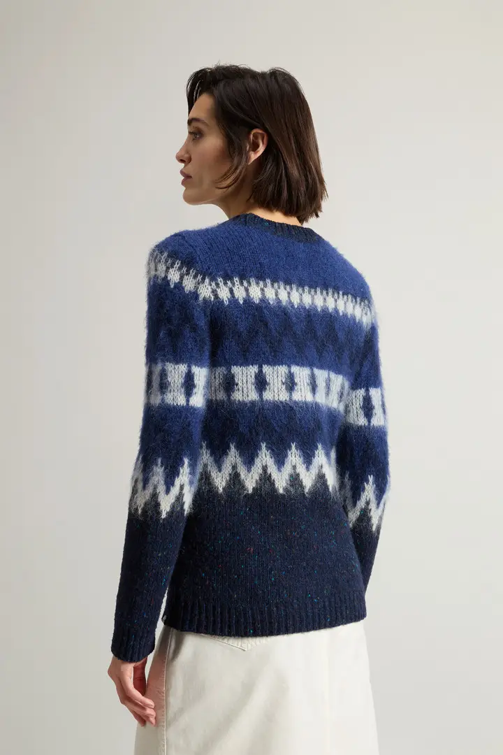 donna Maglione Fair Isle in misto lana Blu Mediterranean Blue miniatura 2