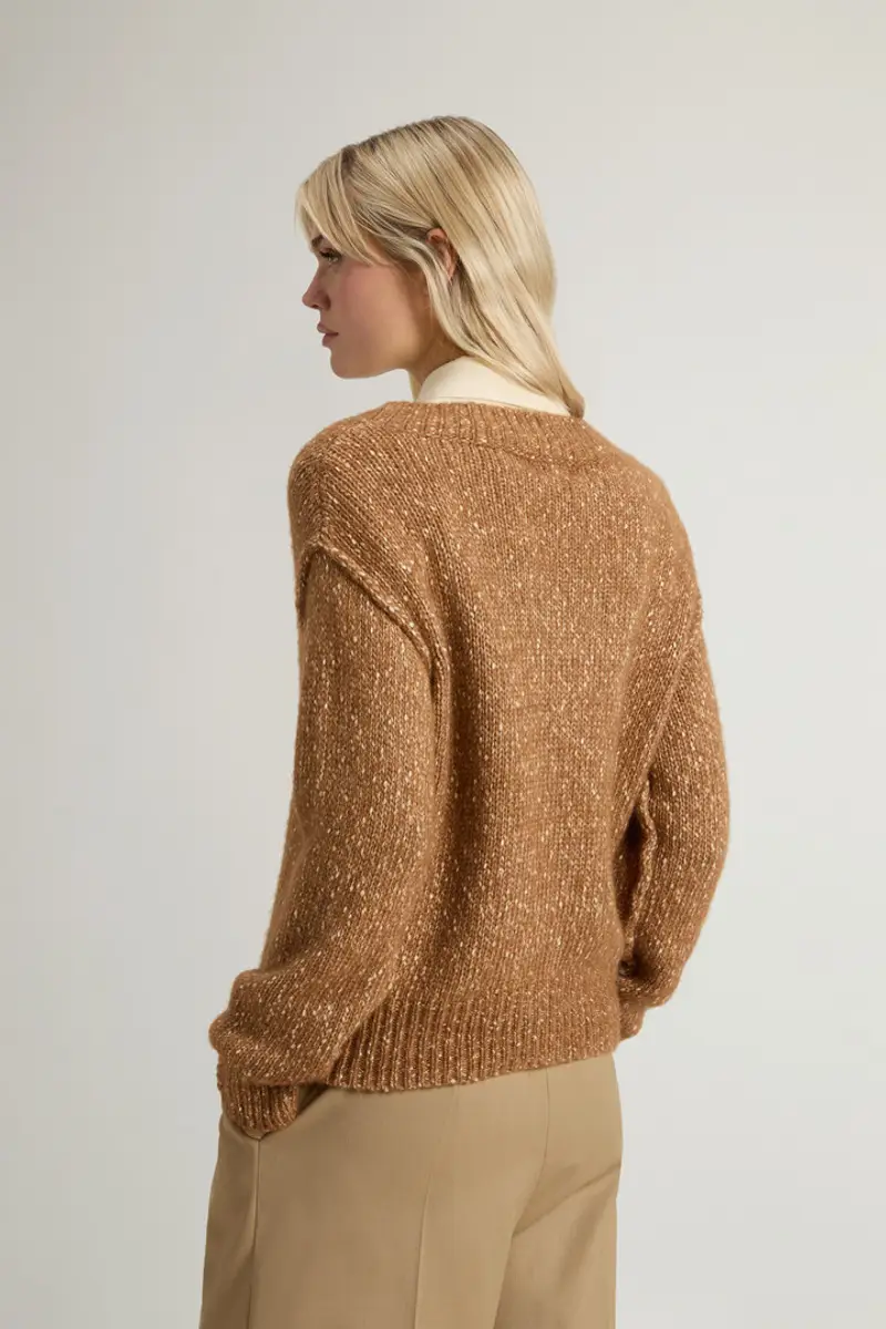 Donna Maglione in misto cotone alpaca e lana Beige Cornstalk miniatura 2