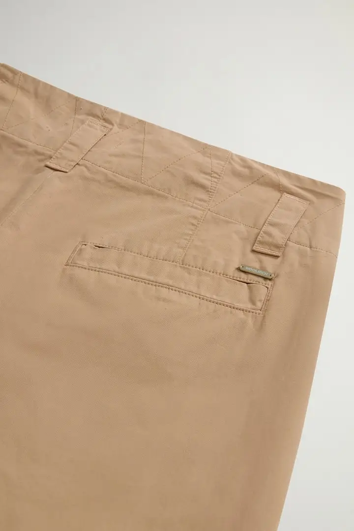 donna Pantaloni Carrot in popeline di puro cotone tinti in capo Beige White Pepper miniatura 2