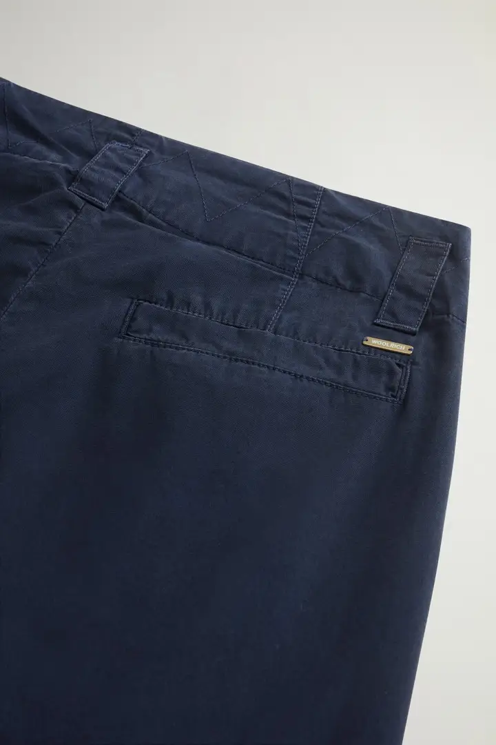 donna Pantaloni Carrot in popeline di puro cotone tinti in capo Blu Melton Blue miniatura 2