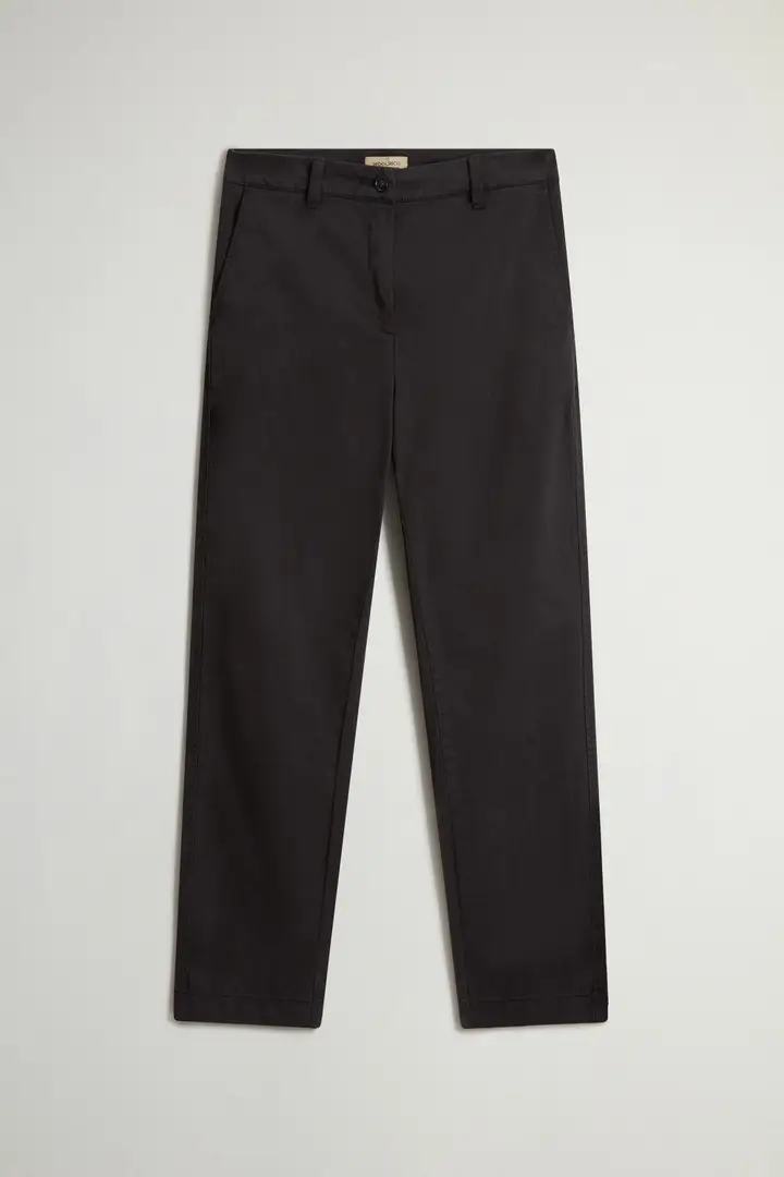 Donna Pantaloni in cotone organico tinti in capo Nero Black miniatura 2