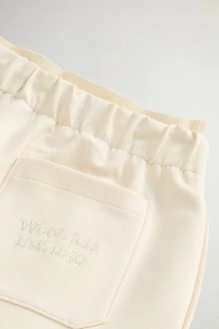donna Pantaloni in misto cotone Interlock Bianco Milky Cream miniatura 2