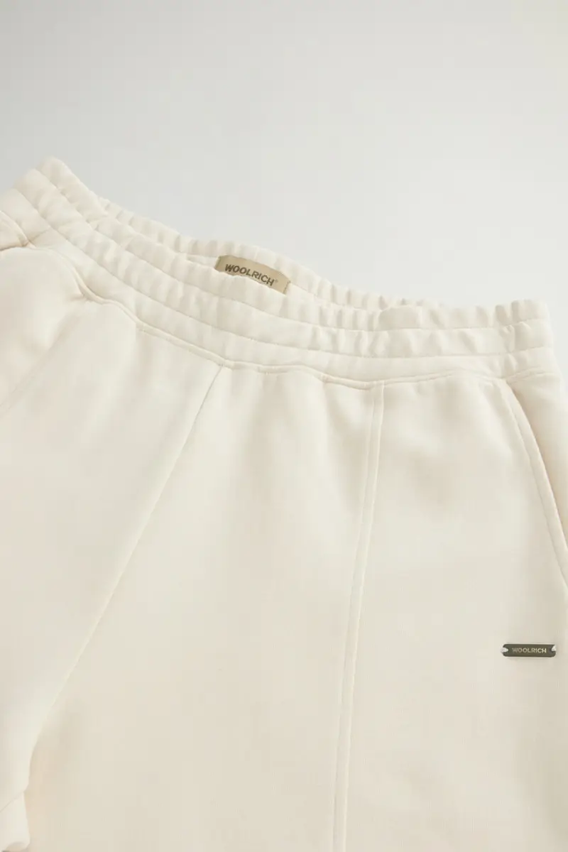 Woolrich Donna Pantaloni wide leg in misto cotone interlock Bianco Taglia XS miniatura 3