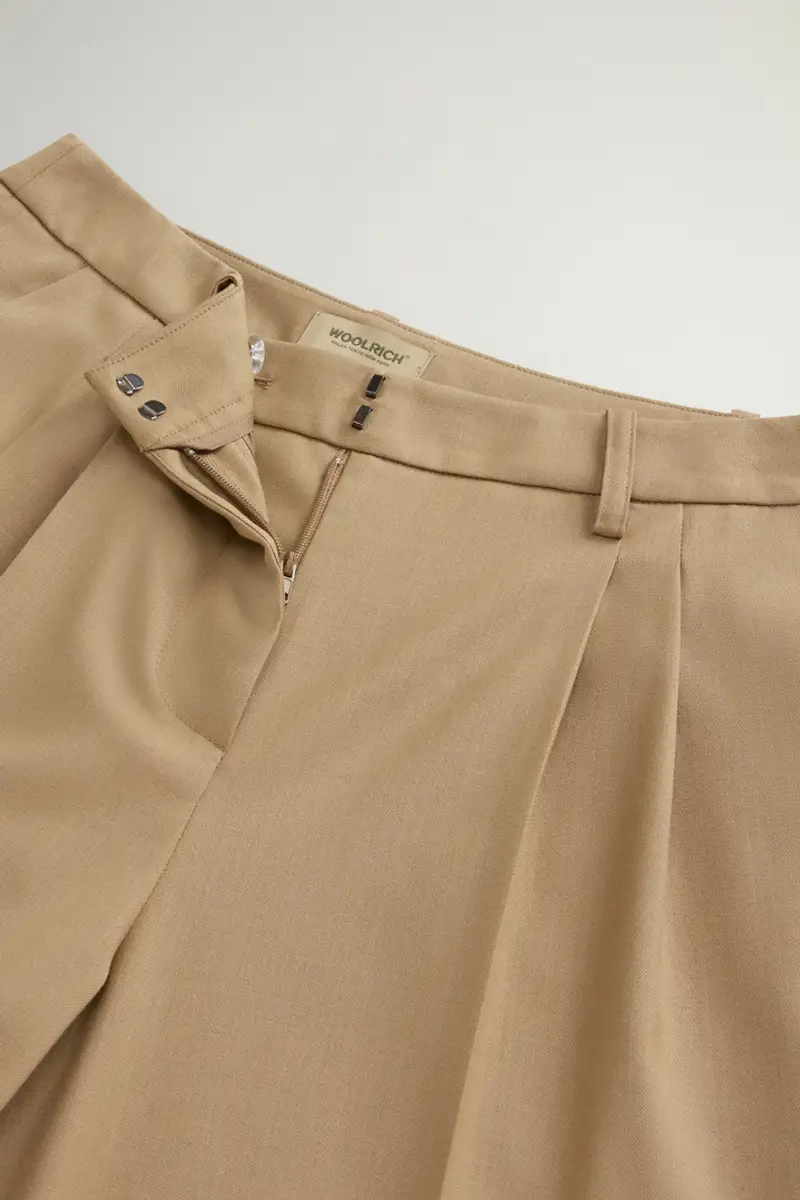 Woolrich Donna Pantaloni wide leg in misto lana Beige Taglia 25 miniatura 3