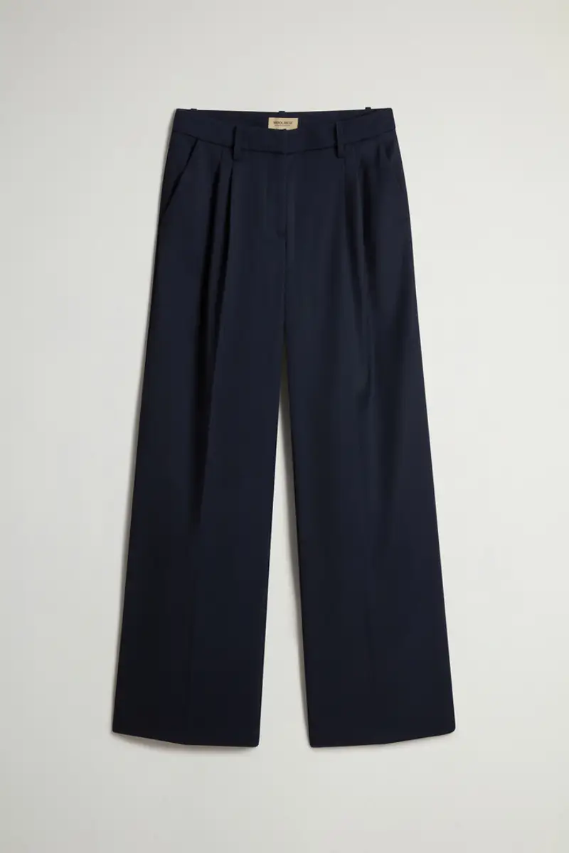 Woolrich Donna Pantaloni wide leg in misto lana Blu Taglia 25 miniatura 2