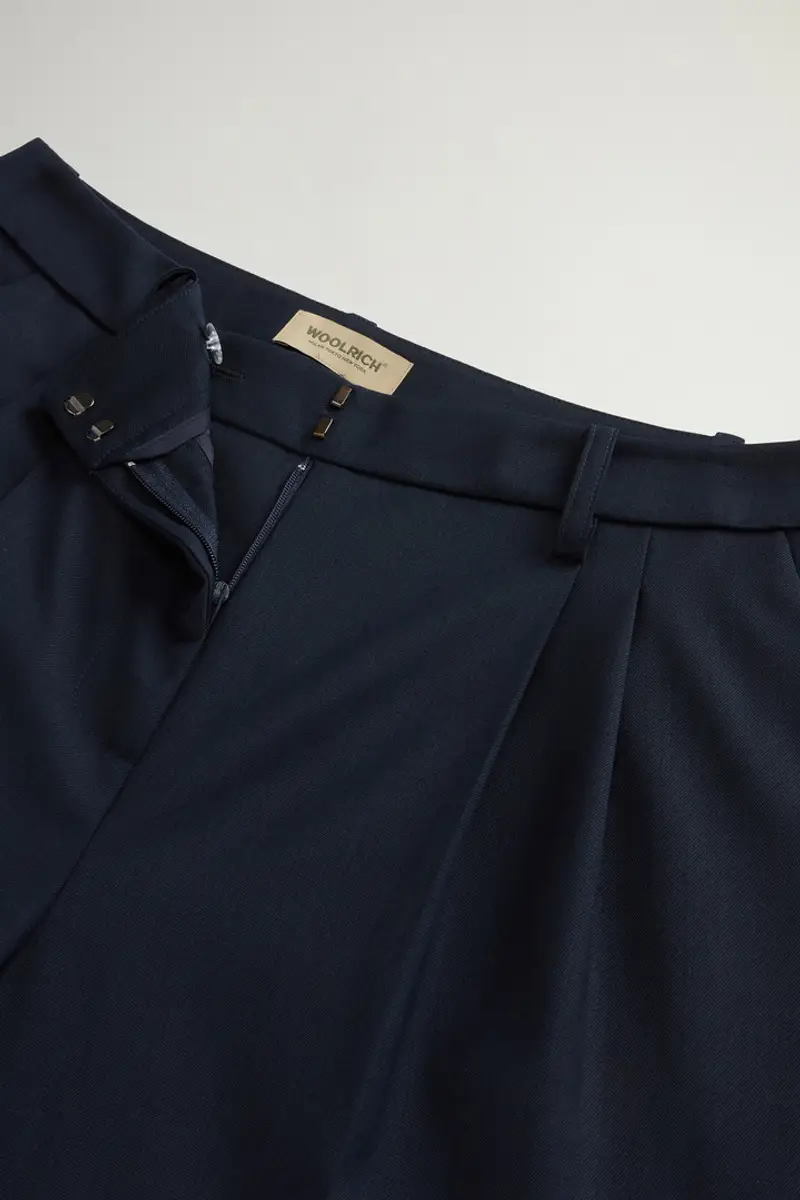 Woolrich Donna Pantaloni wide leg in misto lana Blu Taglia 25 miniatura 3