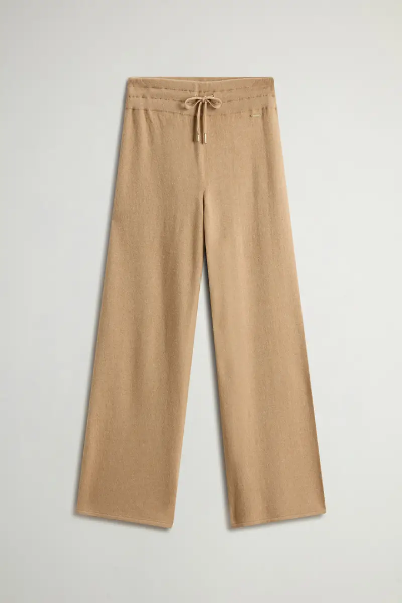 Woolrich Donna Pantaloni wide leg in misto lana vergine e cashmere Beige Taglia XS miniatura 2