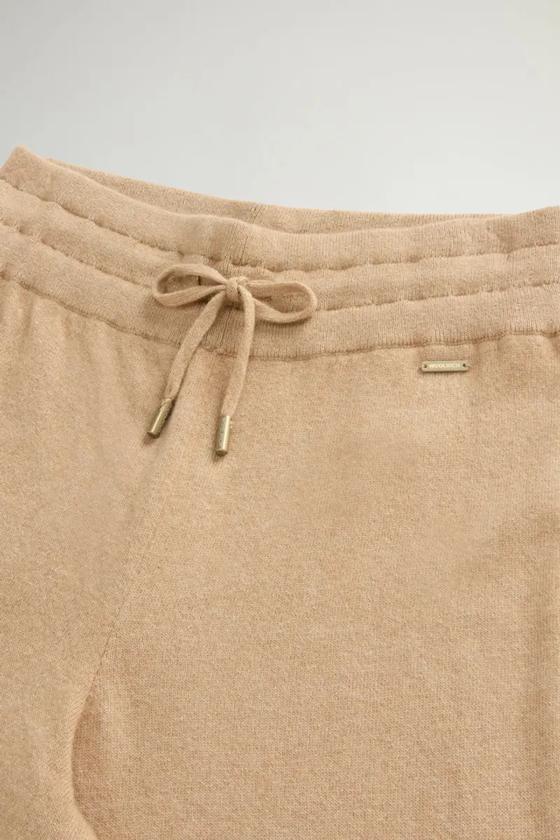 Woolrich Donna Pantaloni wide leg in misto lana vergine e cashmere Beige Taglia XS miniatura 3