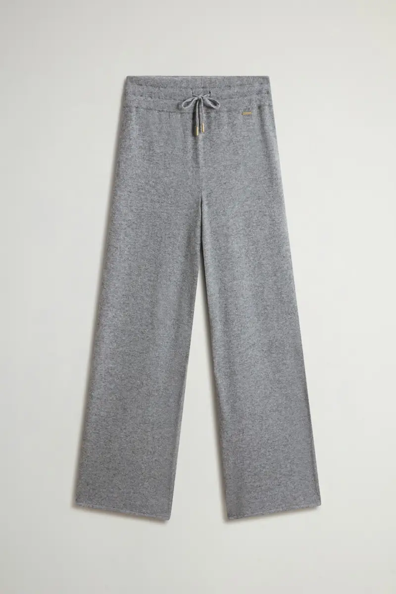 Woolrich Donna Pantaloni wide leg in misto lana vergine e cashmere Grigio Taglia XS miniatura 2