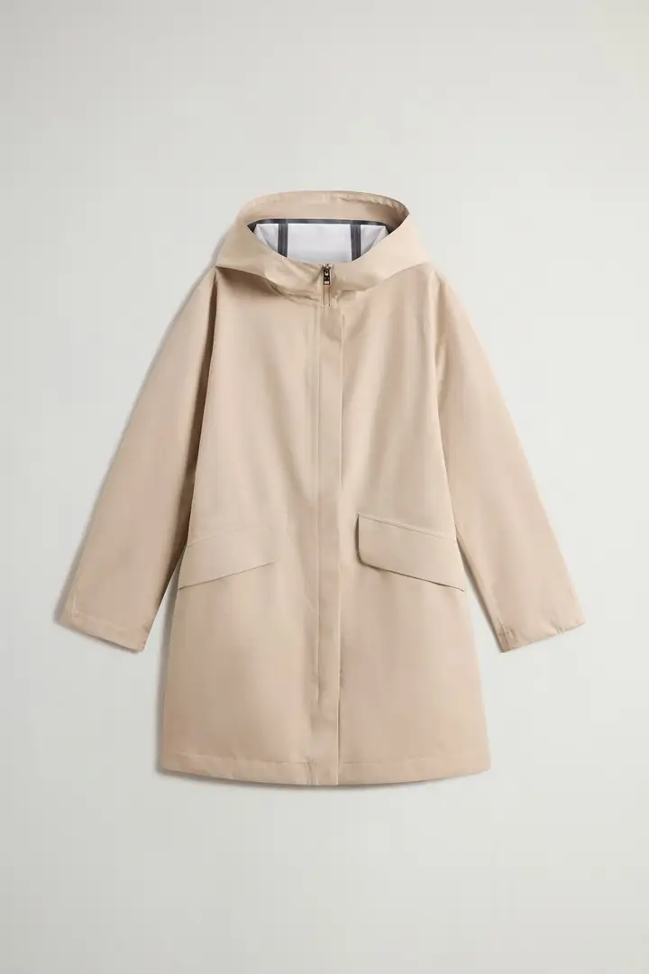 donna Parka impermeabile in Light Stretch Beige White Pepper