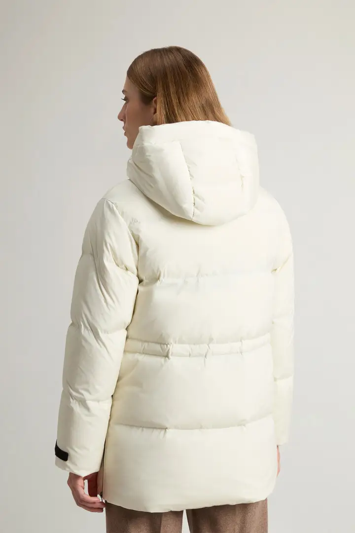 donna Piumino Alsea in nylon elasticizzato con cappuccio rimovibile Bianco Milky Cream miniatura 2