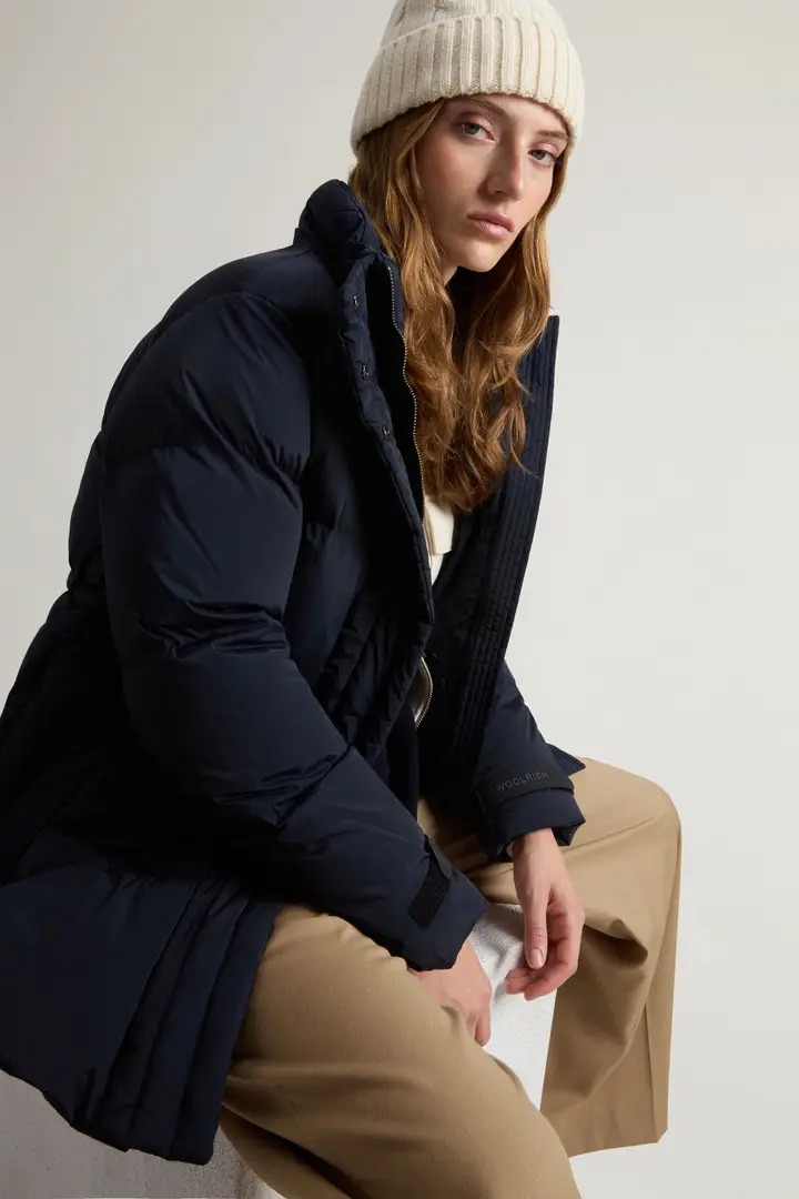 donna Piumino Alsea in nylon elasticizzato con cappuccio rimovibile Blu Melton Blue miniatura 3