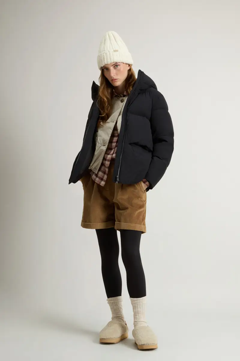 Donna Piumino Cloud in nylon elasticizzato con finitura opaca Nero Black