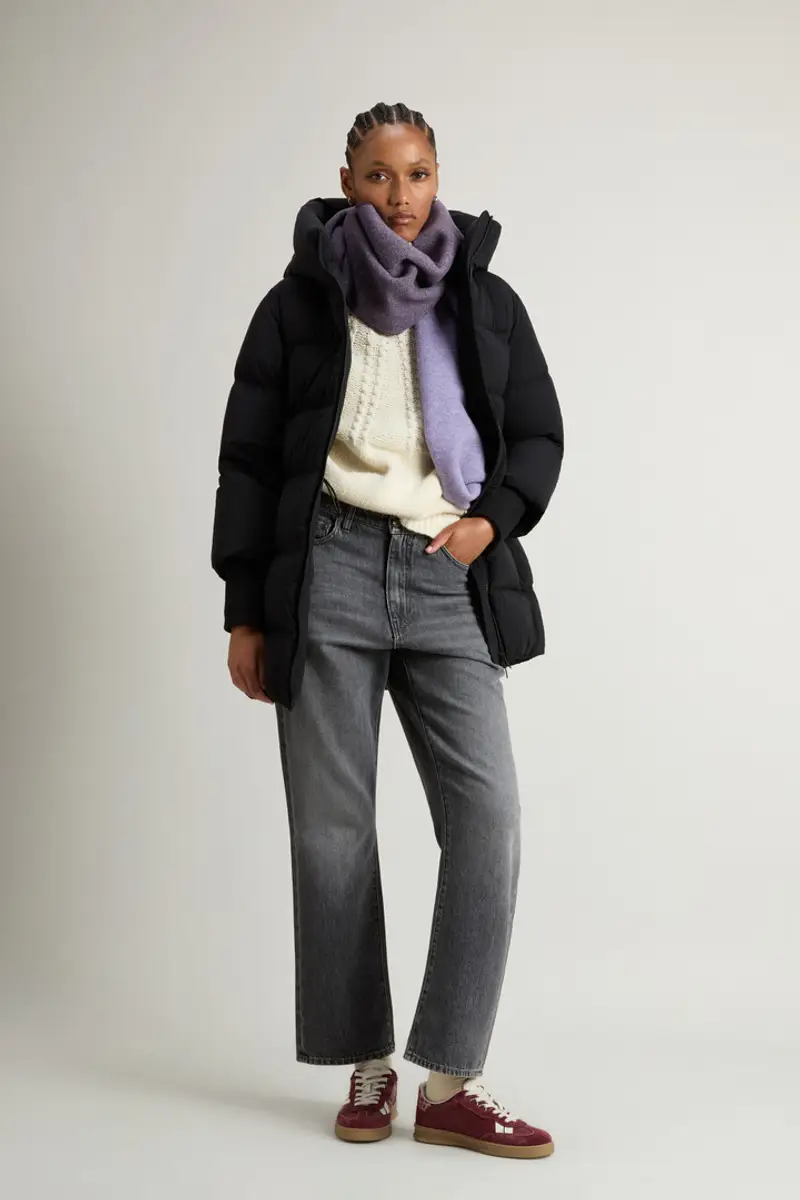 Donna Piumino Cloud in nylon elasticizzato con finitura opaca Nero Black