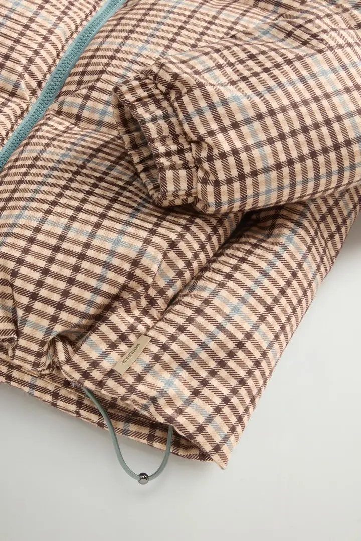 Donna Piumino in tessuto a due strati Beige Beige Check miniatura 2