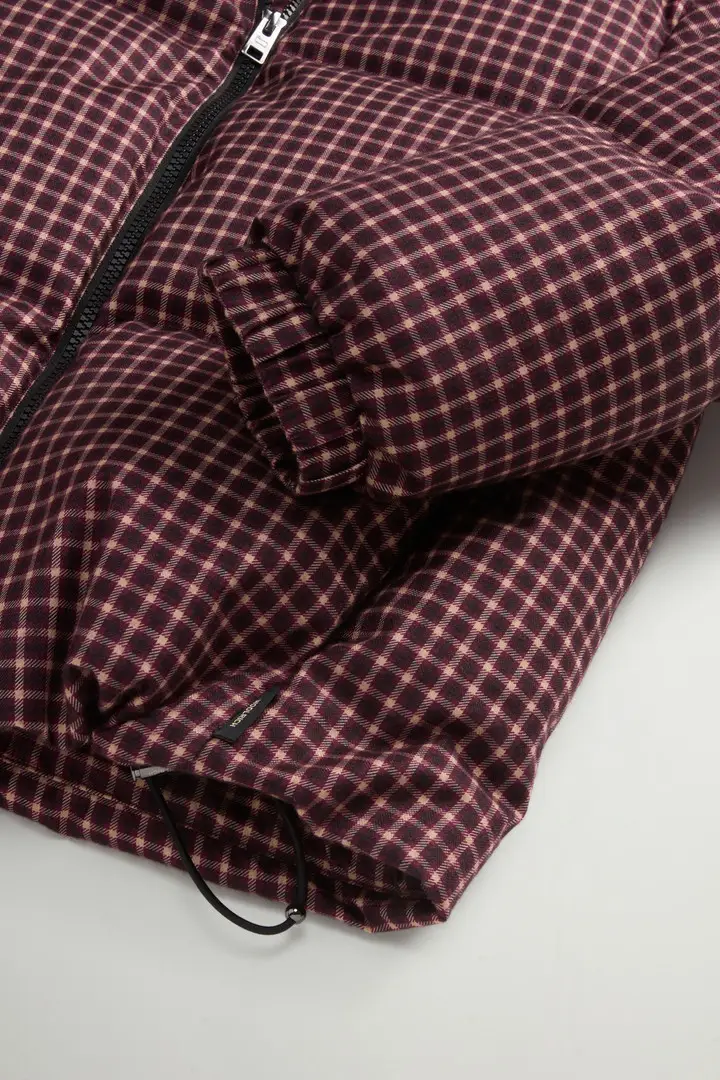 Donna Piumino in tessuto a due strati Rosso Winetasting Check miniatura 2