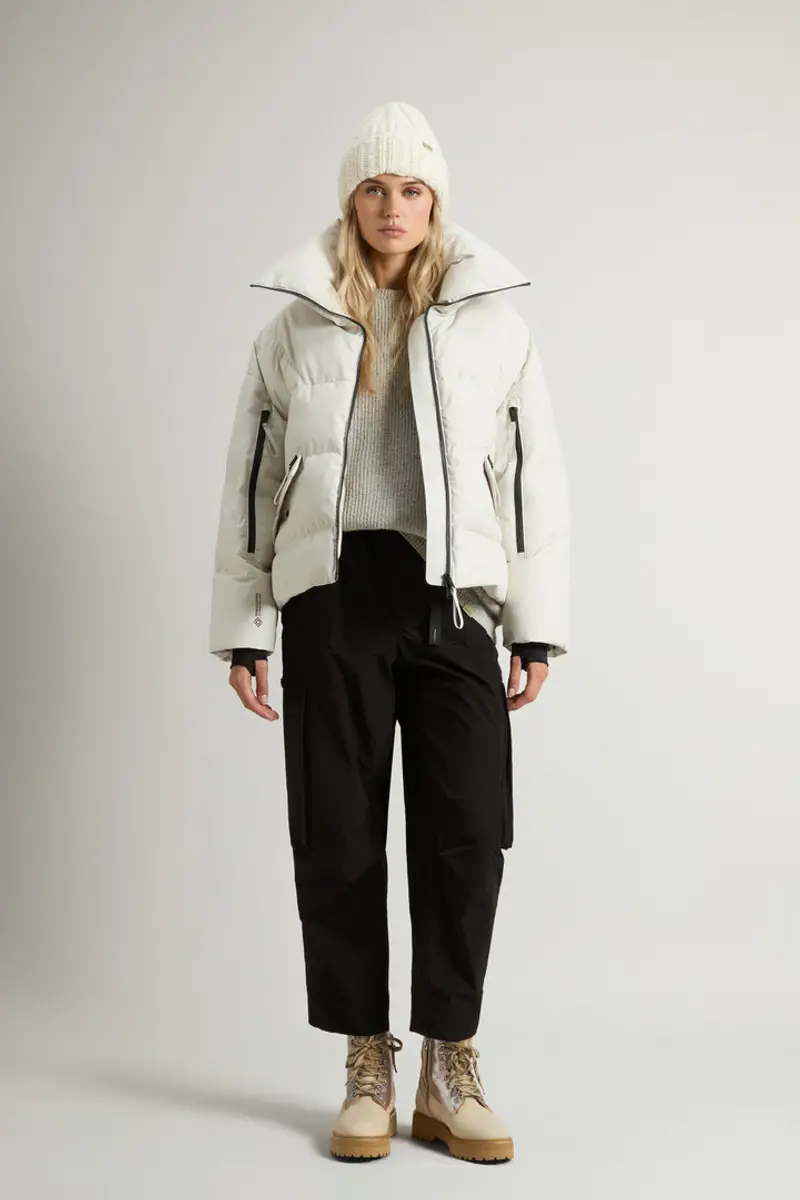 Woolrich Donna Piumino in WINDSTOPPER GORE-TEX Bianco Taglia XXS