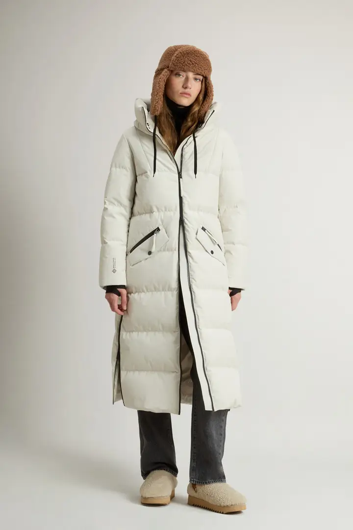 Donna Piumino lungo in WINDSTOPPER GORE-TEX Bianco Milky Cream