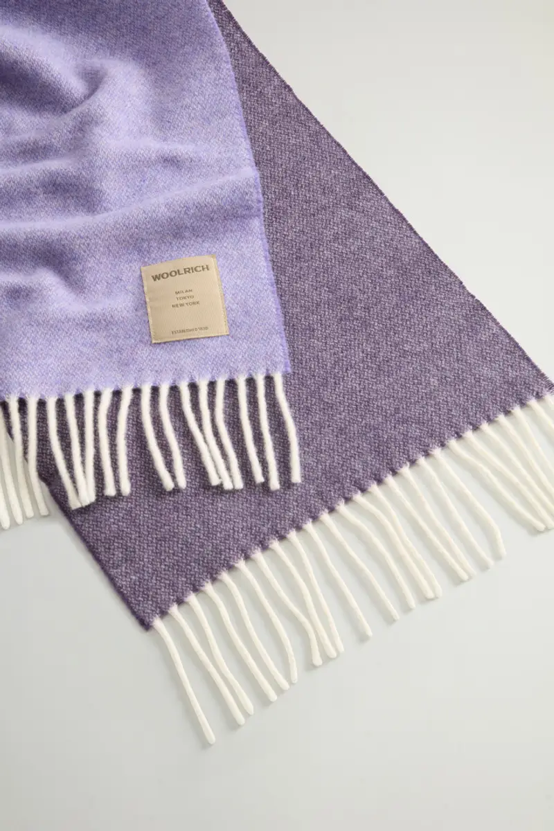 Donna Sciarpa in pura lana con frange Lilla Nightshade miniatura 2