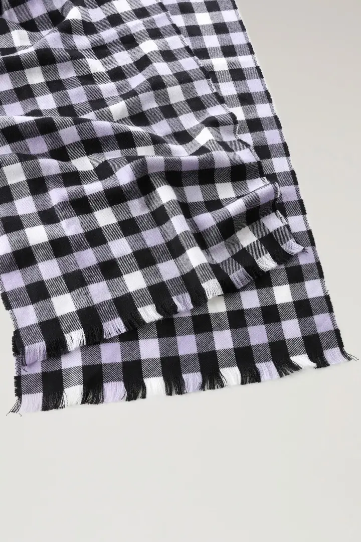 Donna Sciarpa in pura lana con motivo a quadri Rosa Pink Buffalo miniatura 2