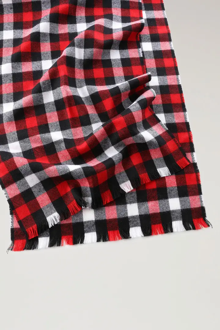 Donna Sciarpa in pura lana con motivo a quadri Rosso Red Buffalo miniatura 2