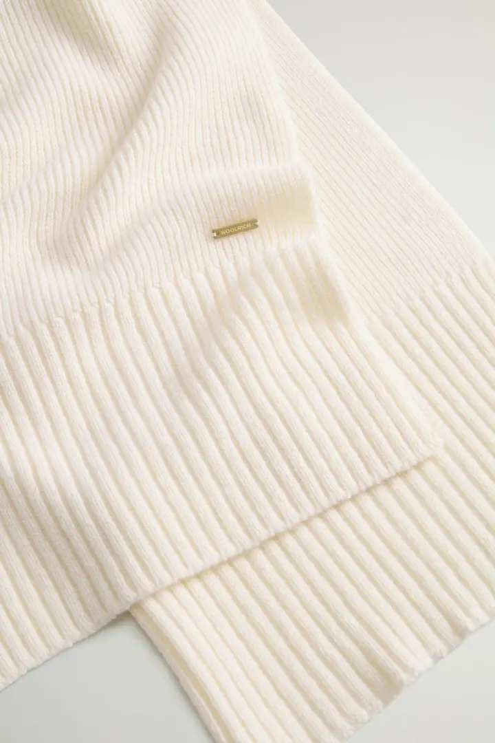 Donna Sciarpa in puro cashmere Bianco Milky Cream miniatura 2