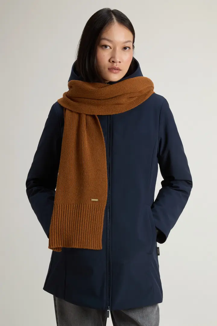 Donna Sciarpa in puro cashmere Marrone Bronze miniatura 3