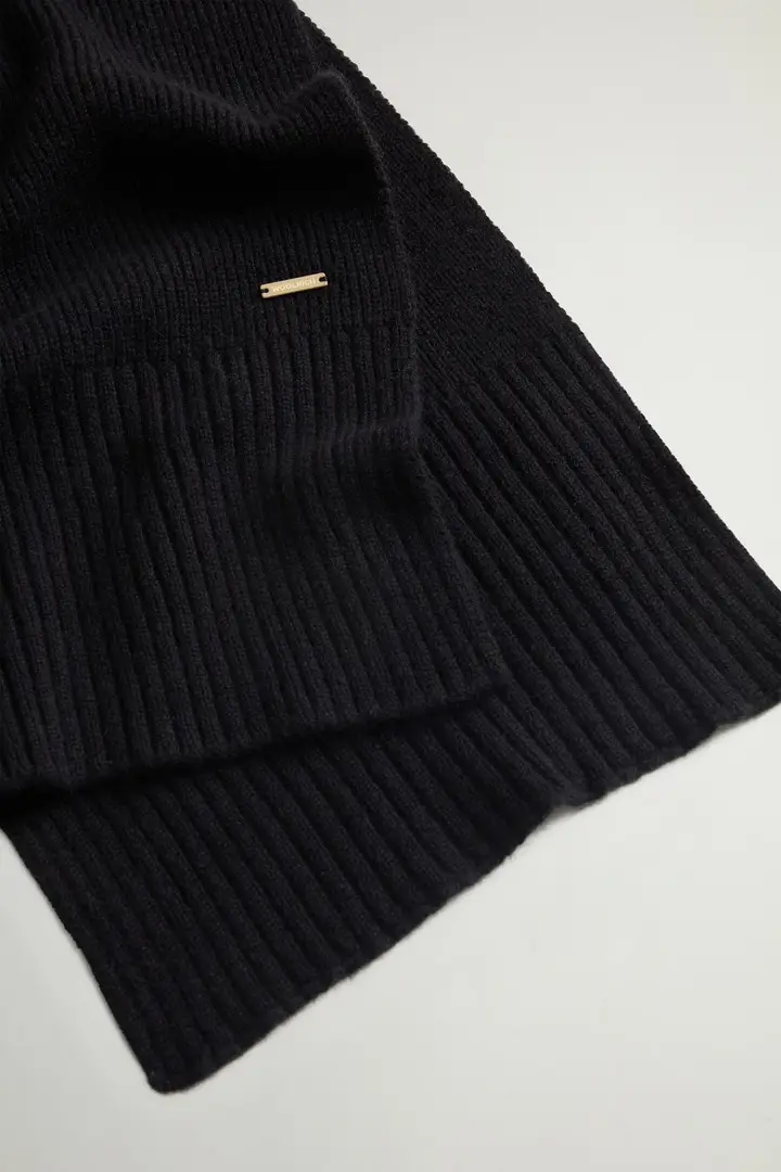 Donna Sciarpa in puro cashmere Nero Black miniatura 2