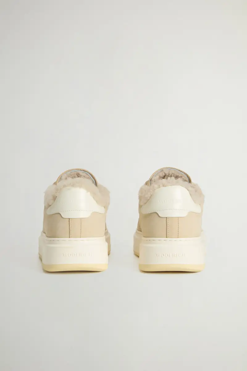 Woolrich Donna Sneakers Arrow in pelle con fodera in montone Beige Taglia 36 miniatura 2