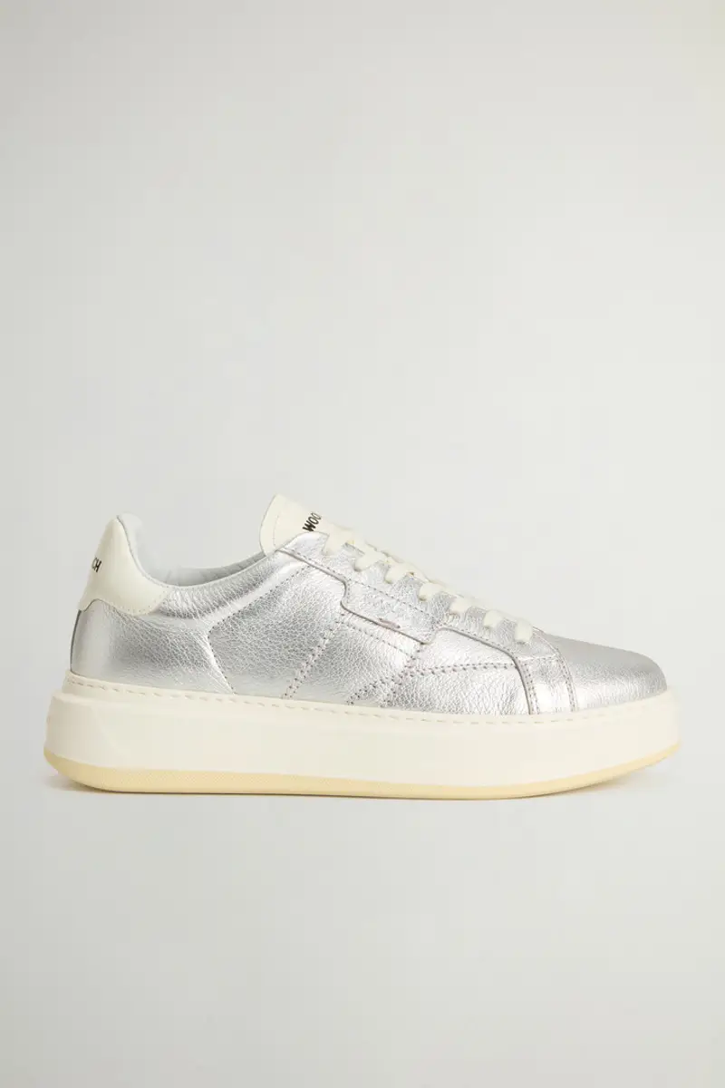 Woolrich Donna Sneakers Arrow in pelle laminata Grigio Taglia 36