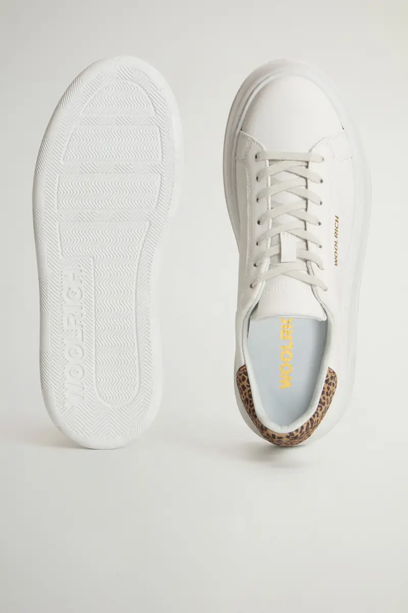 Woolrich Donna Sneakers Chunky Court in pelle Bianco Taglia 36 miniatura 3